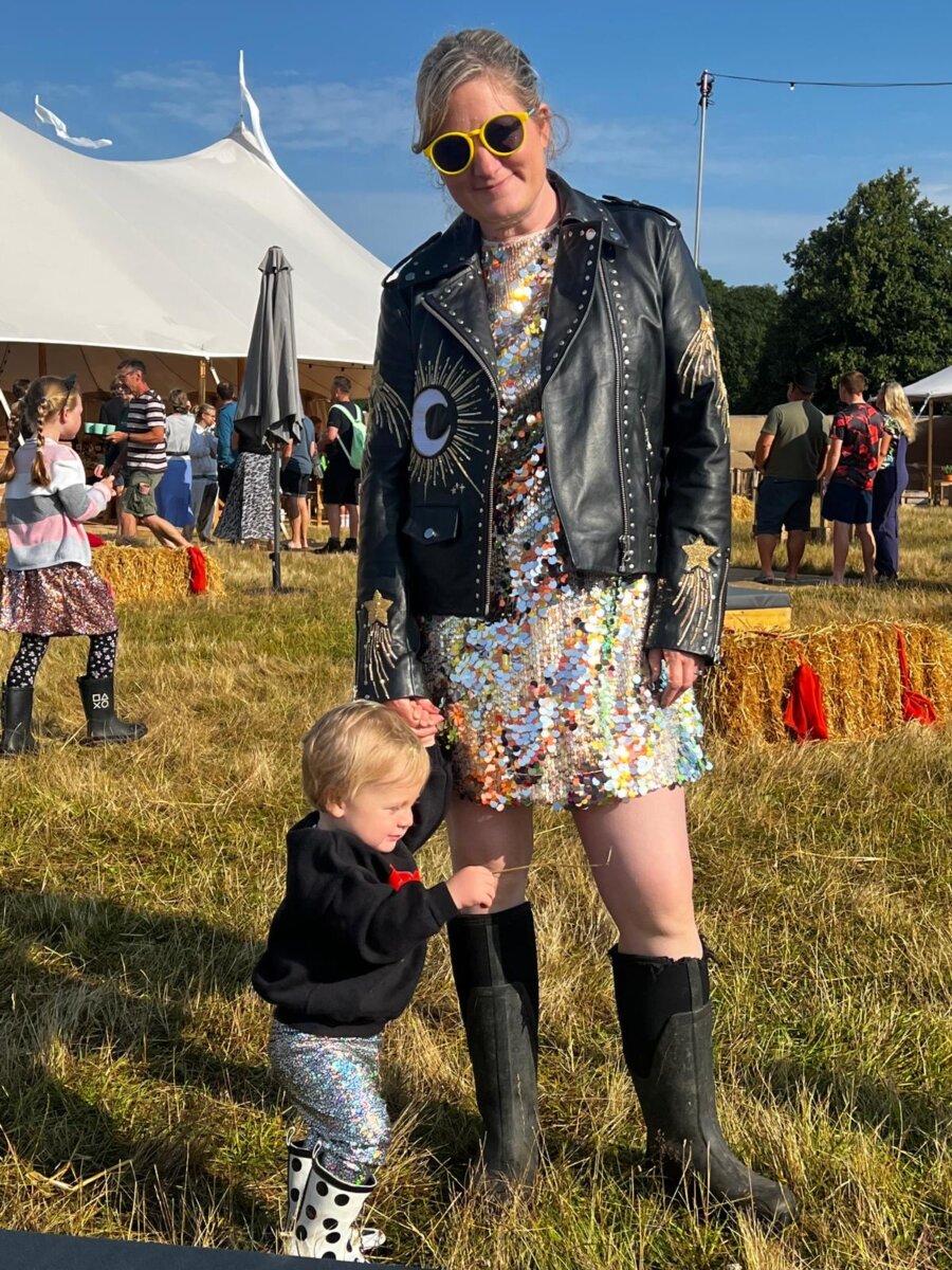 image of mother and baby standing in the enchanted garden