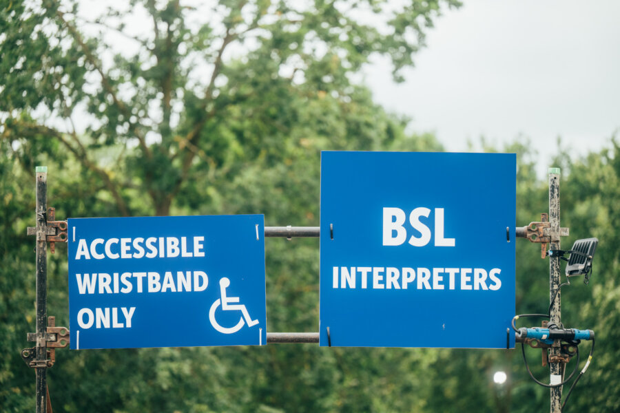 A photo of accessible signage from Latitude Festival 2024