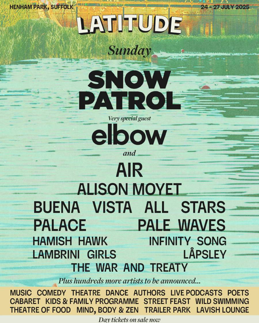 snow patrol, elbow, air, alison moyet, buene vista all stars, palace, pale waves, hamish hawk, infinity song, lambrini girls, lapsley and the war and treaty play on sunday