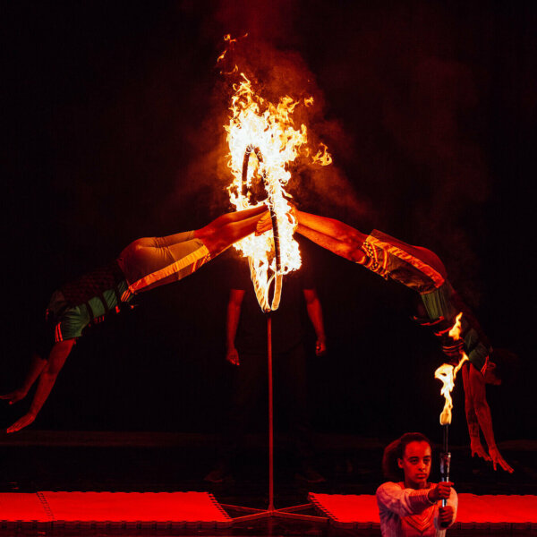 circus abyssinia jumping through ring of fire