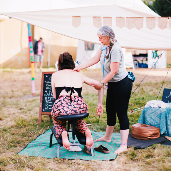 a person receiving a massage